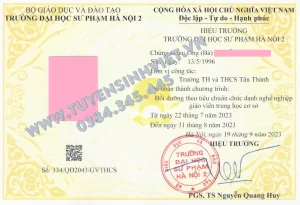 Chứng chỉ theo Bộ GD&ĐT