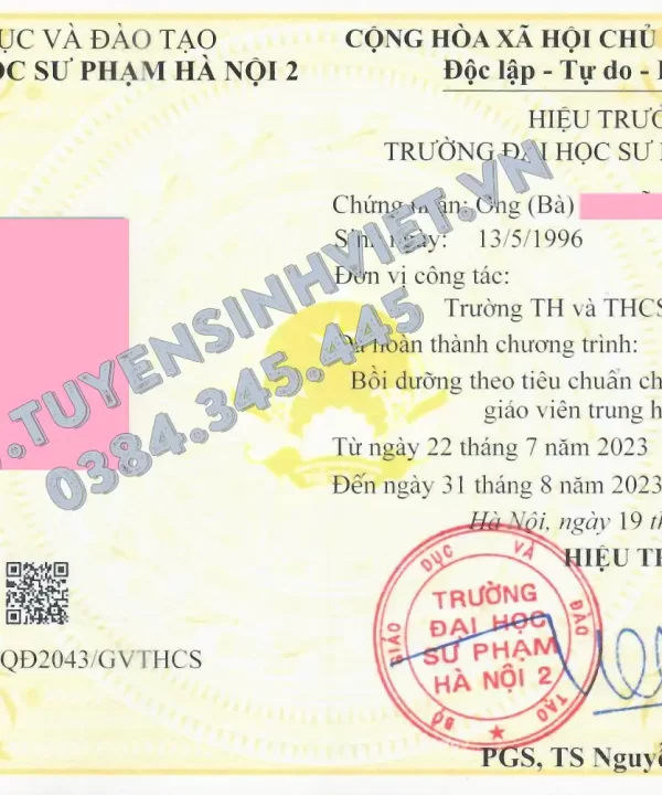 Chứng chỉ theo Bộ GD&ĐT