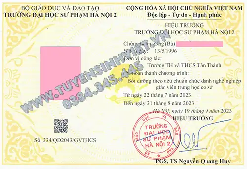 Trường ĐHSP Hà Nội 2 mở lớp Bồi dưỡng chuẩn CDNN cho giáo viên Mầm non năm 2025