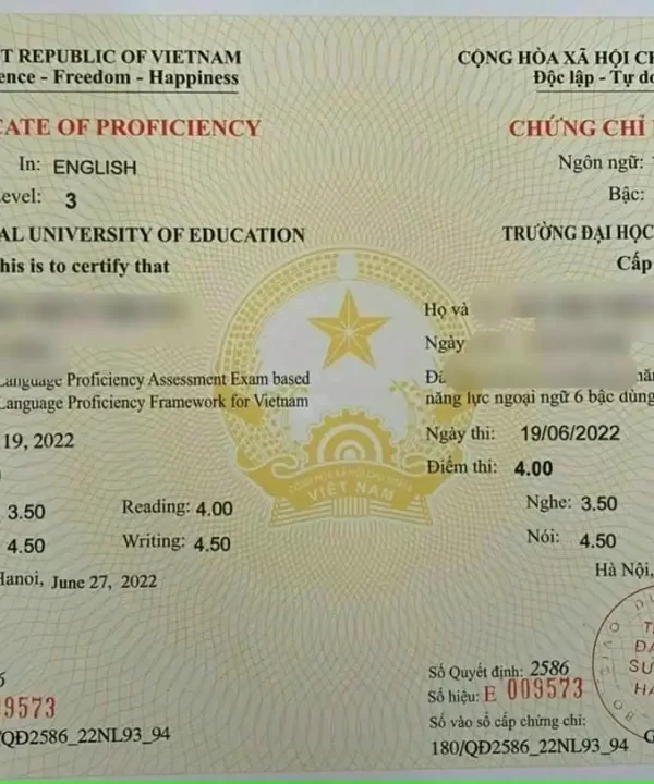 chung chi tiếng anh b1 đại học su pham