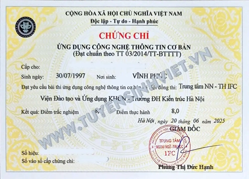 thi chung chi tin hoc dai hoc kien truc