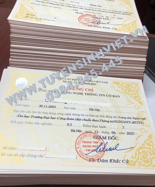 thi chung chi tin hoc tai dai hoc cong doan 1