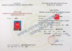 Chứng chỉ bồi dưỡng nghiệp vụ sư phạm Cao đẳng