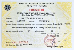 Chứng Chỉ Tin Học Theo Thông Tư 03 8 chung chi tin hoc co ban 1