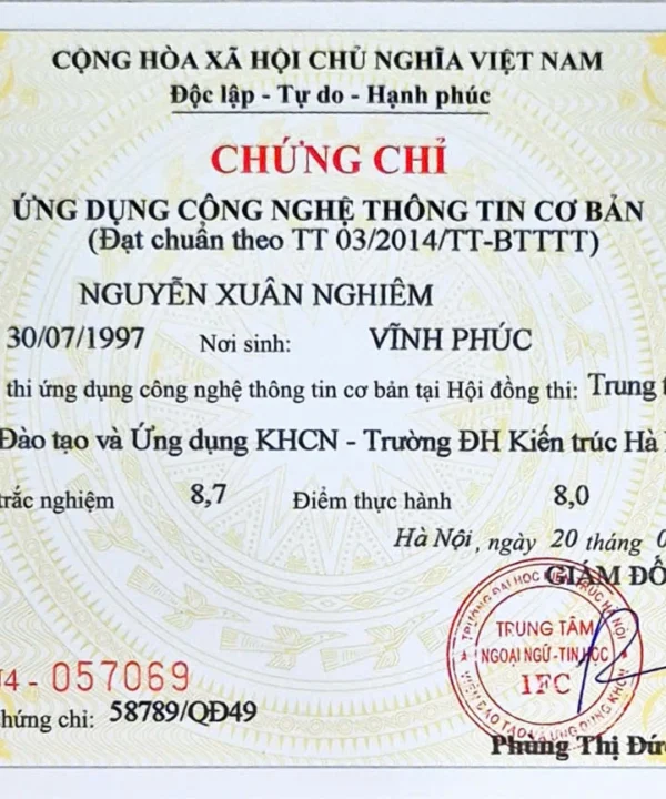chung chi tin hoc co ban 1