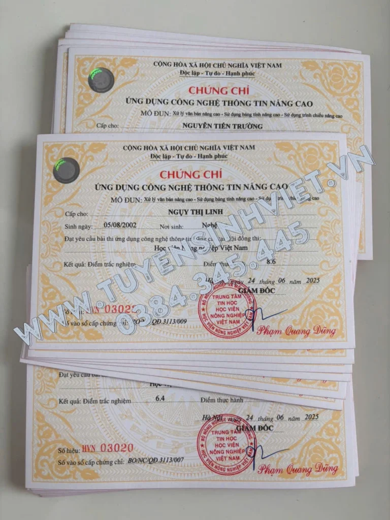 chung chi tin hoc nong nghiep viet nam