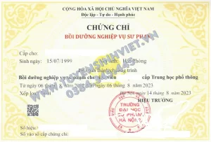 Chứng chỉ bồi dưỡng nghiệp vụ sư phạm cho giáo viên dạy môn Khoa học tự nhiên THCS 4 nghiệp vụ sư phạm cho giáo viên dạy môn Khoa học tự nhiên
