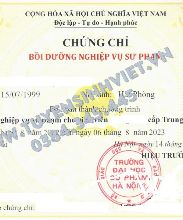 nghiệp vụ sư phạm giáo viên Trung học phổ thông