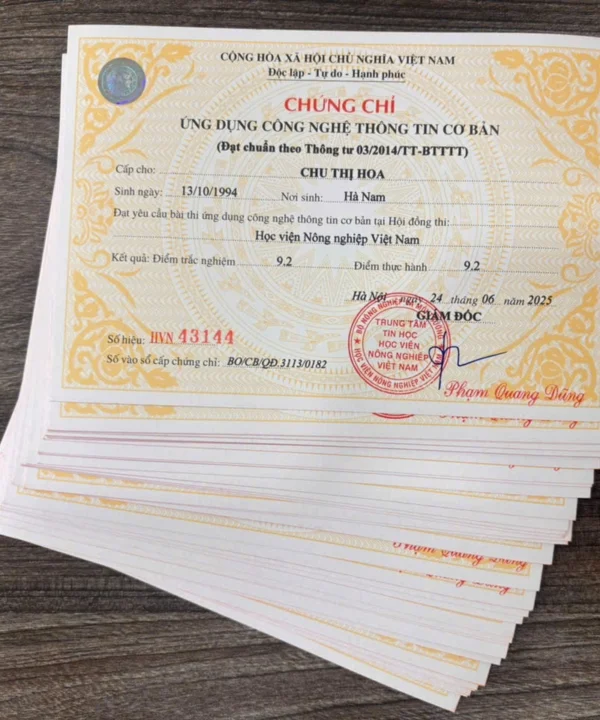 thi chung chi hoc vien nong nghiep