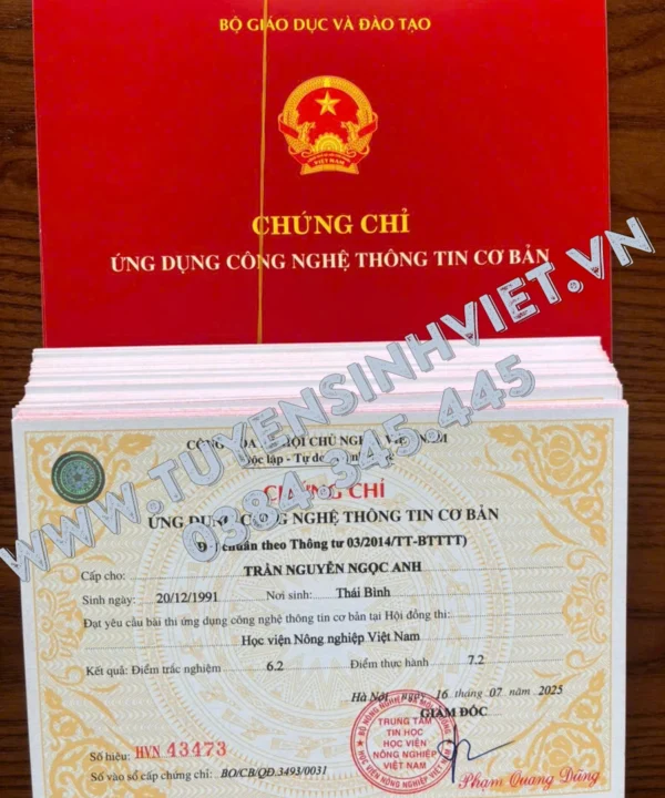 thi chung chi hoc vien nong nghiep ha noi