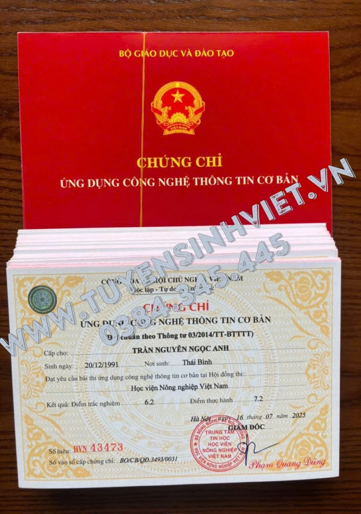thi chung chi hoc vien nong nghiep ha noi