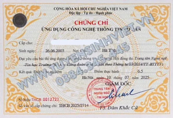 thi chung chi tin hoc co ban dai hoc cong doan 2