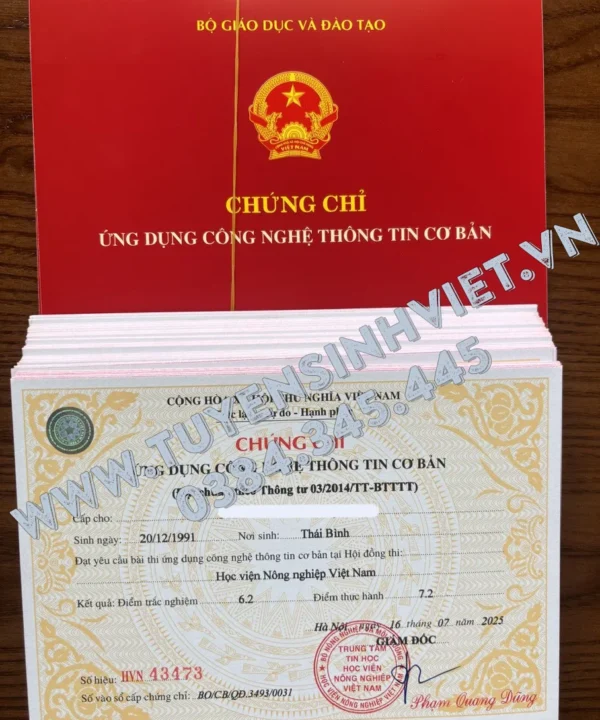 thi chung chi tin hoc hoc vien nong nghiep 03 08 2025