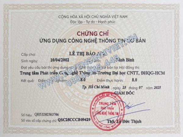 chung chi tin hoc