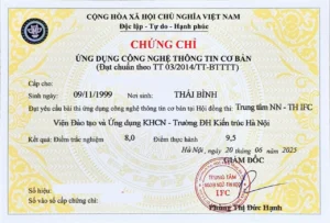 Chứng chỉ Tin học ứng dụng Công nghệ Thông tin