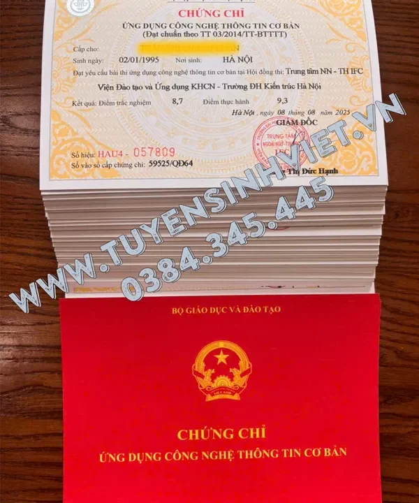 chung chi tin hoc co ban kien truc ha noi