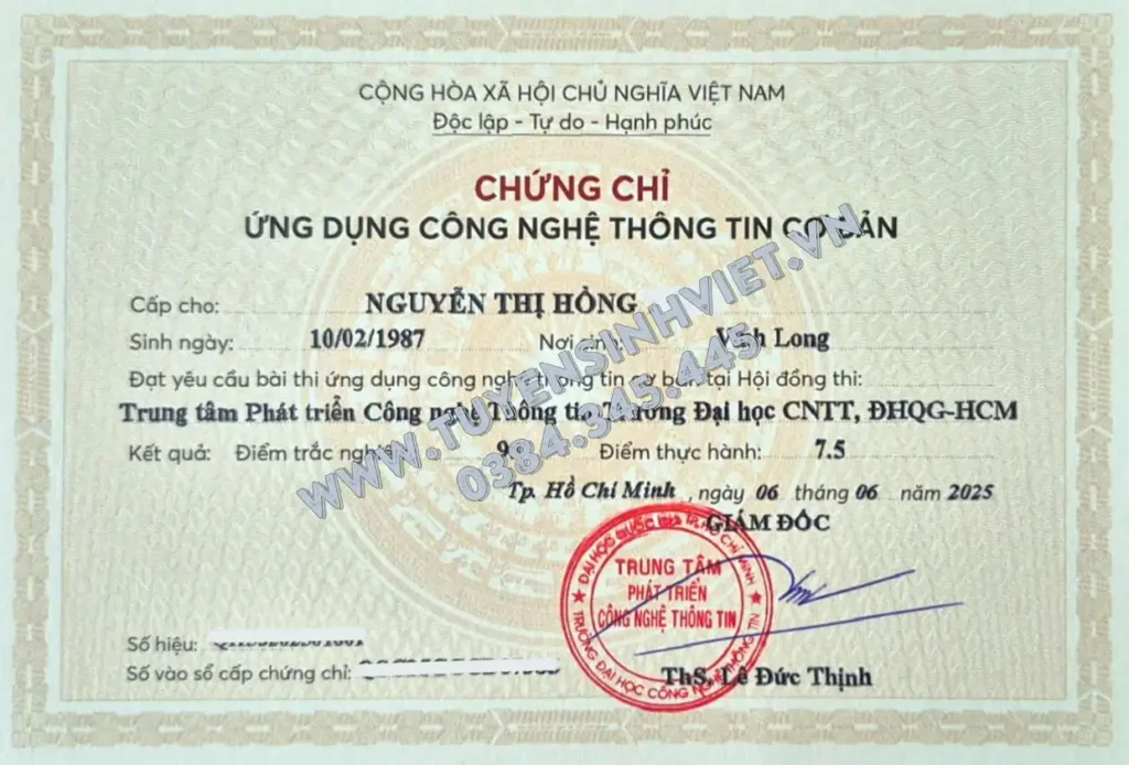 thi chug chi tin hoc tai tp ho chi minh