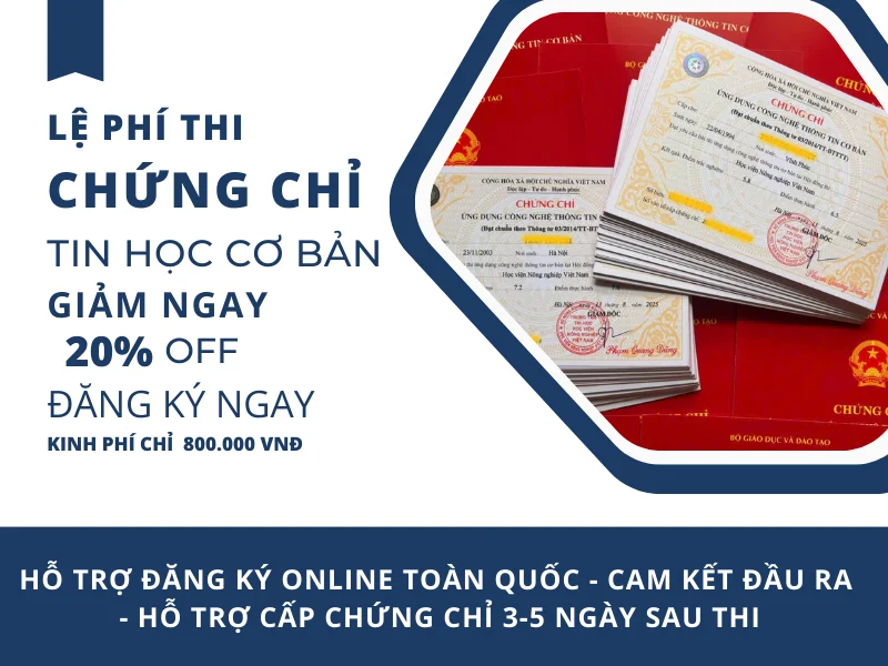 le phi thi chung chi tin hoc