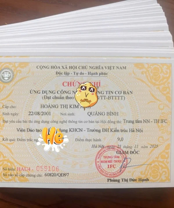 Lịch thi Chứng chỉ Tin học Cơ bản Đại học Kiến Trúc Hà Nội ngày 14/12/2025 8 lich thi chung chi tin hoc