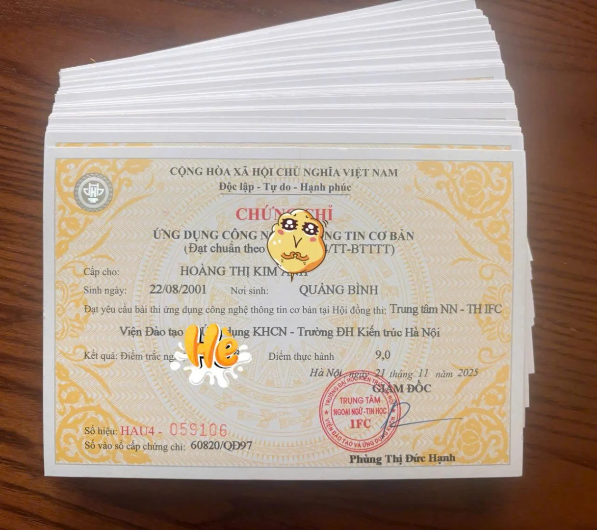 Lịch thi Chứng chỉ Tin học Cơ bản Đại học Kiến Trúc Hà Nội ngày 14/12/2025 5 lich thi chung chi tin hoc