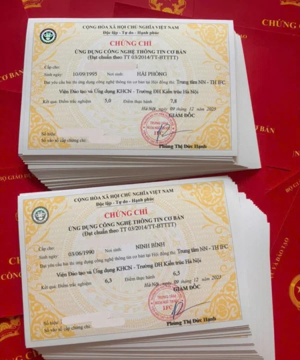 thi chung chi tin hoc kt ha noi