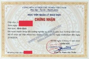 Chứng chỉ Quản lý Giáo dục